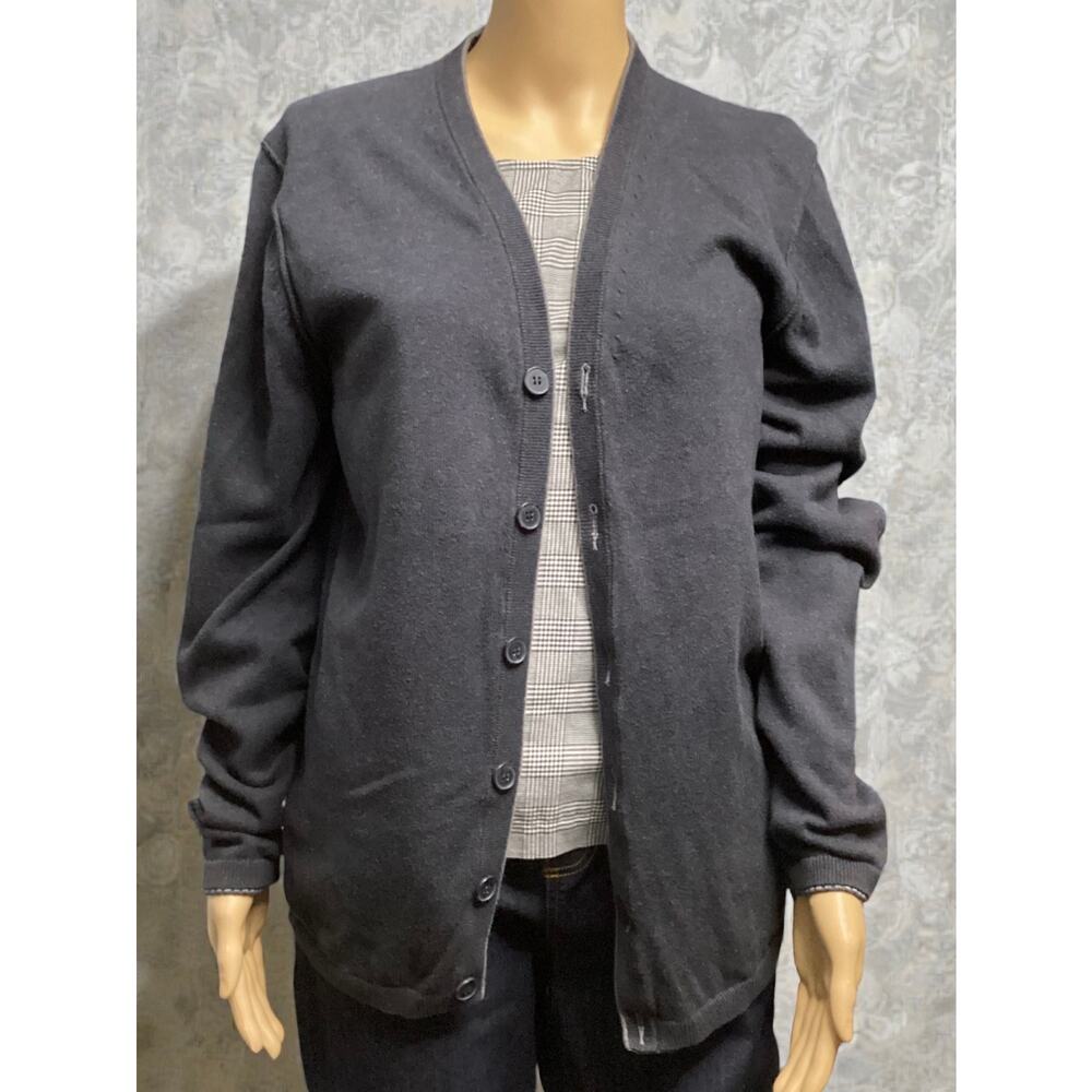 Hugo boss cotton cashmere blend cardigan button closure size L charcoal gray